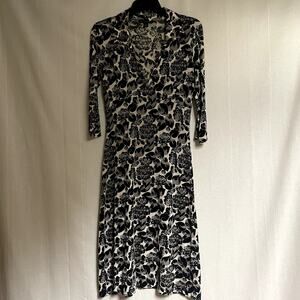 Vintage Y2K Banana Republic Silk Blend Midi Dress Small